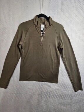 ZYIA  Womens  Zip-Up Pullover Sweater - Olive Green